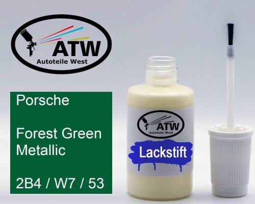 Porsche, Forest Green Metallic, 2B4 / W7 / 53: 20ml Lackstift, von ATW Autoteile West.